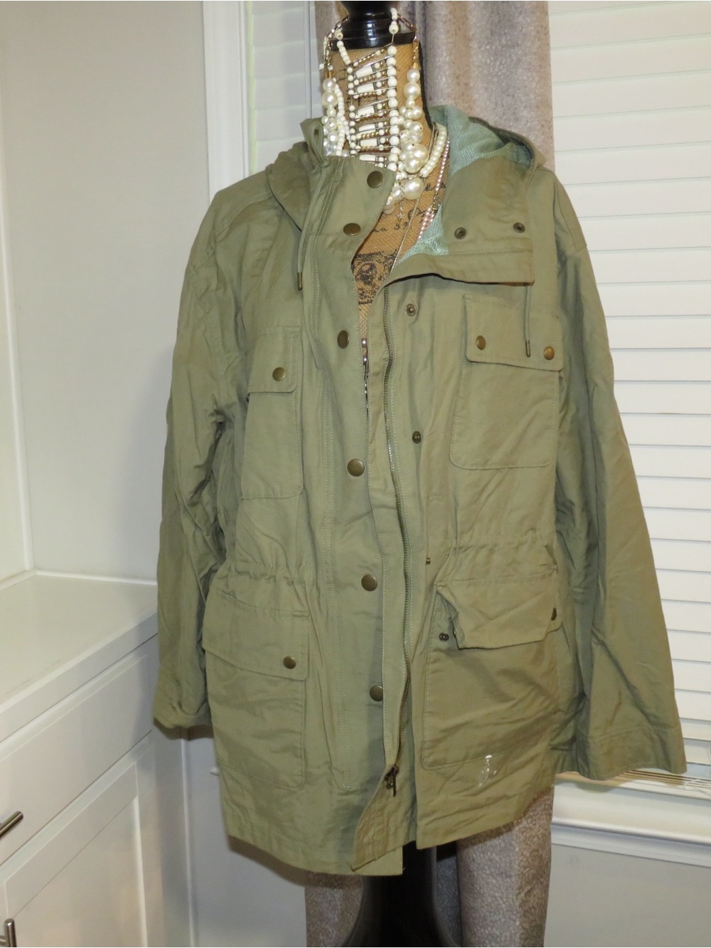 Old Navy Olive Utility Hooded Jacket